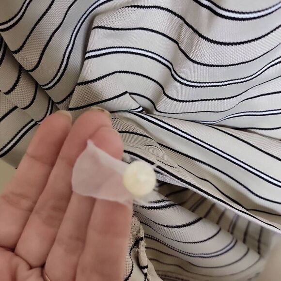 PGA Tour Stripe Golf Polo Shirt Cream White Large - Picture 7 of 14